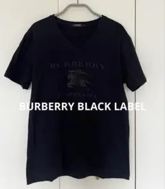 BURBERRY BLACK LABEL VネックTシャツ 半袖 ロゴ