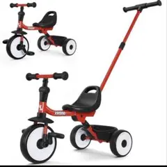 新品 KRIDDO 子供用 三輪車 折りたたみ 1歳半〜3歳 手押し棒付きのサムネイル
