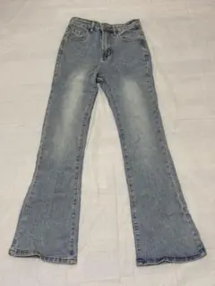 SHEIN ハイウエスト フレアデニムパンツ ライトウォッシュ S 韓国