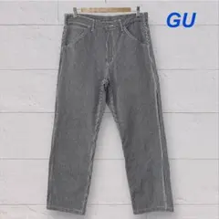 w*読様 GU ジーユー ストライプ ヒッコリー　ペインターパンツ　ワークパンツ