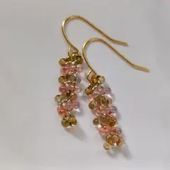 No.76 チェコビーズ ファルファーレのピアス ハンドメイド - メルカリ