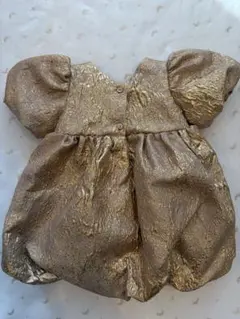 ゴールド フリル袖 ベビードレス ワンピース 12M