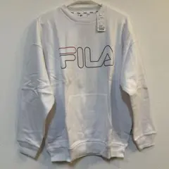 新品タグ付き！FILA ホワイト クルーネック トレーナー 01のサムネイル