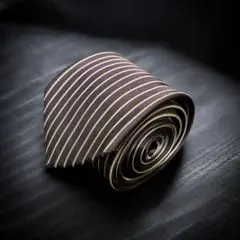 COMME CA ISM 紫 ストライプ ネクタイ