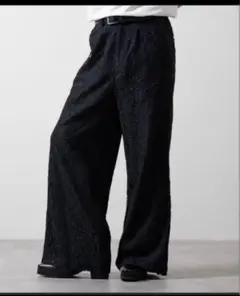 【新品】CLEL ルーズコードレースフレアパンツ Mサイズ/ブラック