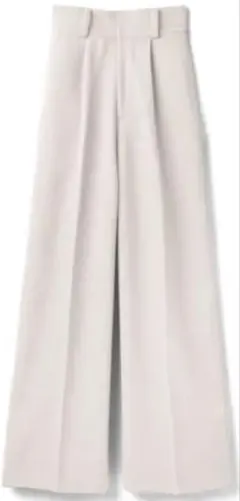 ライトグレー ワイドパンツ センタープレス