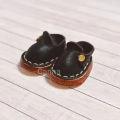 【ドール用 レザーシューズ ブラック】オビツ11 ねんどろいど ピコドー9 革靴