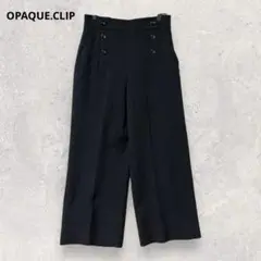オペークドットクリップ ワイドパンツ ブラック ゆったりシルエット M 3308