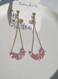 ピンク ブライダル シンプル 入学式 成人式 ピアス イヤリング ゆれる 結婚式