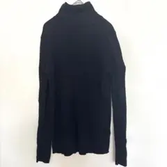 ユニクロ黒のタートルネックニット 長袖　XL