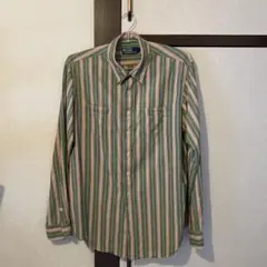 Polo by Ralph Lauren 長袖シャツ 緑とピンクのストライプ