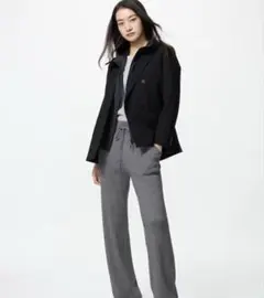 ウォッシャブルリブニットパンツ