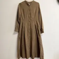 UNIQLO ブラウン 長袖シャツワンピース Sサイズ