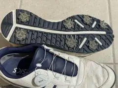 asics ゴルフシューズ ホワイト/ネイビー