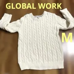 GLOBAL WORK綿ニット　アイボリー　M 110センチ