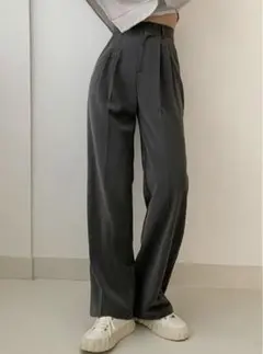 タックセンタープレスストレートワイドパンツ[ai36]