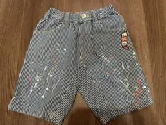 BREEZE デニムハーフパンツ　ストライプ　絵の具　120