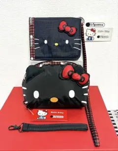 レスポートサック ハローキティ ショルダーバッグ リボン結び ブラック