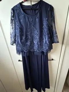 【極美品】レースセットアップ ドレス ネイビー Mサイズ 結婚式 パーティー