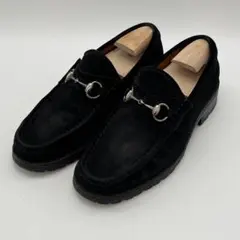 グッチ　ローファー　スエード　ホースビット　ブラック　41.5 26.5cm