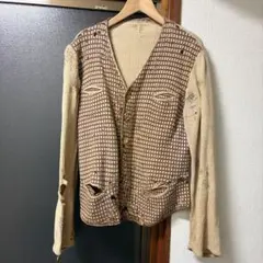 20s 30s french vintage カーディガン 襤褸 アンティーク