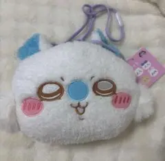 ちいかわ　ふわふわフェイスポシェット ぬいぐるみモモンガ
