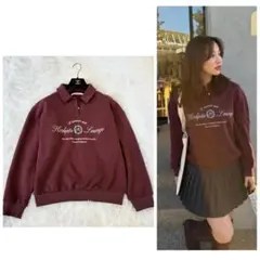 Herlipto Embroidery Polo Sweatshirt - メルカリ