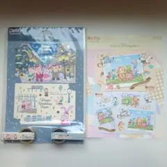 ダッフィー ポストカード マスキングテープ クリスマス 他ポストカード４枚