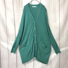【アメリカンホリック】美品　長袖ロングカーディガン　Vネック　オーバーサイズ　M