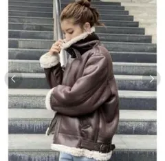 Ungrid　フェイクムートンボアブルゾン　S