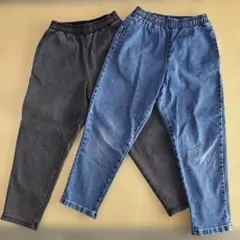GU デニムシェフパンツ　130センチ　セット