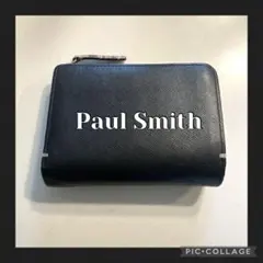 良品　Paul Smith ポールスミス　二つ折り　財布　ジップ　黒　ブラック