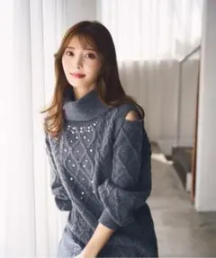 プロポーションボディドレッシング　ケーブルニットワンピース　美品