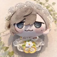 【大きめ ぬい服】　レモンのヘッドドレスとケープセット＊ ハンドメイド かぎ編み