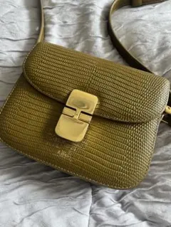 APC クロコ　オリーブグリーン ショルダーバッグ