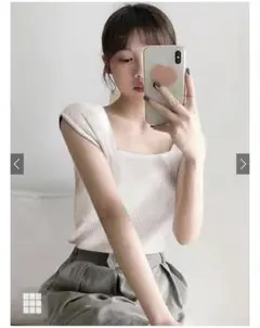 新品⭐︎GRL 前後2wayリブニットトップス［ai151］※オフホワイト