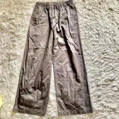 【淡色女子】無印良品 綿100% ワイドパンツ スラックス モカブラウン S