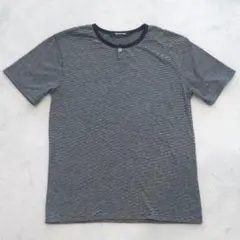 FIRST PARKING ボーダー ボタン付 半袖Tシャツ M 黒 グレーのサムネイル