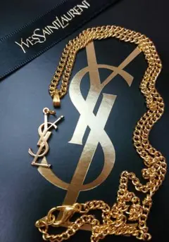 【正規 未使用】YVES SAINT LAURENTロゴ/3㎜ネックレスチェーン