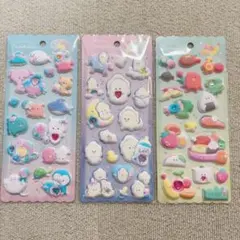 つぶらな瞳のぷくぷくシール　3枚セット