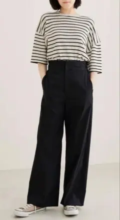 アダムエロペSALON ♡大人気　コットンライクスワイドパンツ　日本製 Ｍ