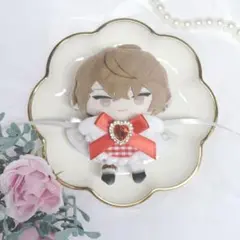 ♡ にじぱぺっと ぬい服 10㎝ ♡ スタイ リボン チェック柄 レッド