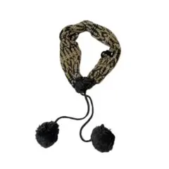 ブラウン グレー ニットヘアバンド ターバン