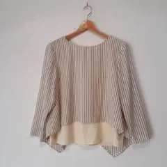 earth music&ecology 長袖 シフォン ブラウス ラップデザイン