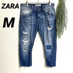 ZARA Basic 1975 Denim ダメージデニムパンツ 36 Mサイズ