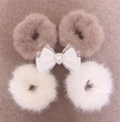 量産型 地雷系 小物 髪飾り セット まとめ売り ファーシュシュ リボン