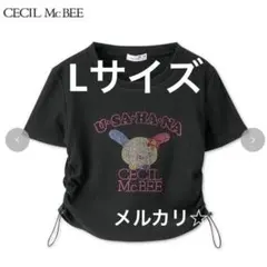 CECIL McBEE ウサハナ ラインストーン Tシャツ ブラック L