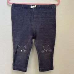 プティマイン　ネコちゃんレギンスネイビー ９０