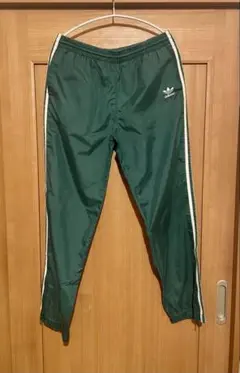【古着】アディダス ナイロントラックパンツ XLグリーン ホワイト