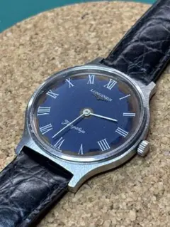 OH済　ロンジン フラッグシップ メンズ手巻腕時計　ref.4027 青文字盤のサムネイル